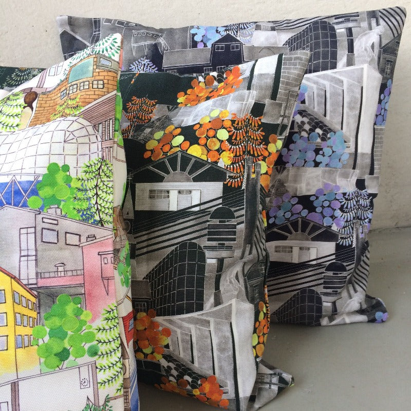 Rovaniemi -kangas - vaalea, oranssi, sininen - Taito Shop Rovaniemi - Taito Lappi