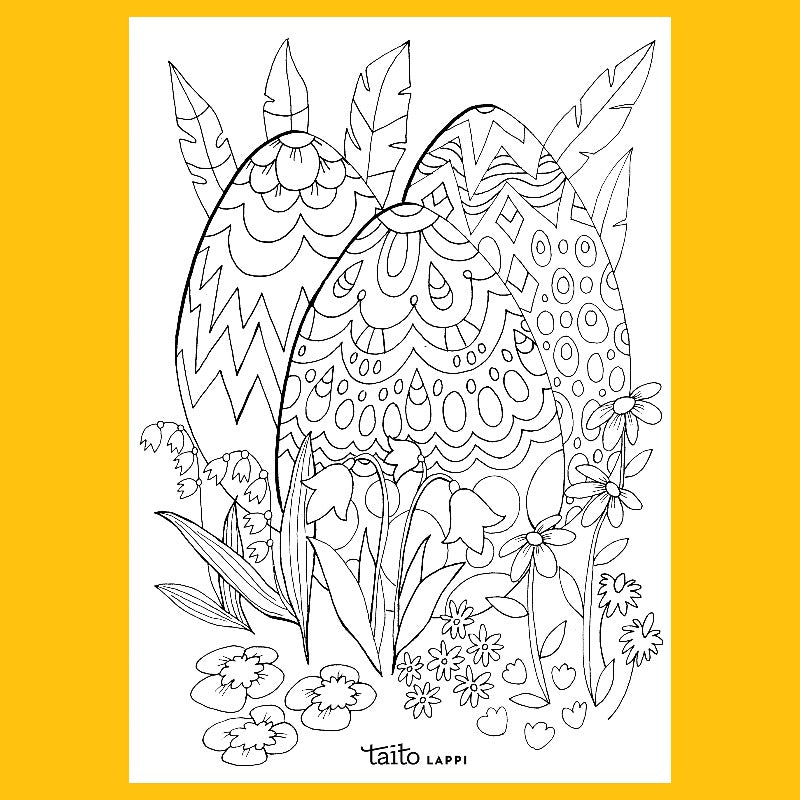 Pääsiäisen värityskuva - Taito Lappi - Taito Shop Rovaniemi