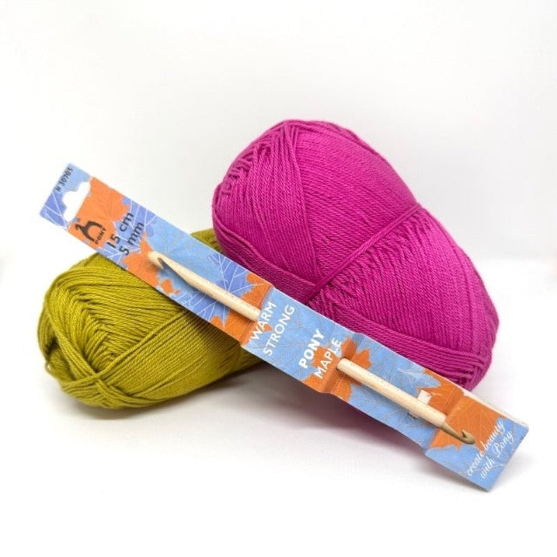 Pony vaahterapuinen virkkuukoukku