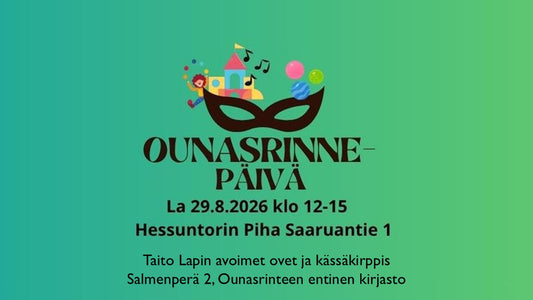 Ounasrinnepäivä 29.8. klo 12-15. Tervetuloa!
