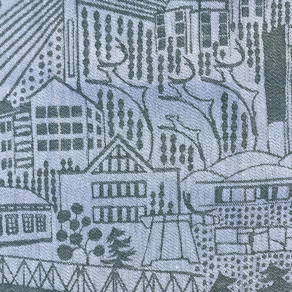 Rovaniemi -keittiöpyyhe vihreä lähikuva - Taito Lappi