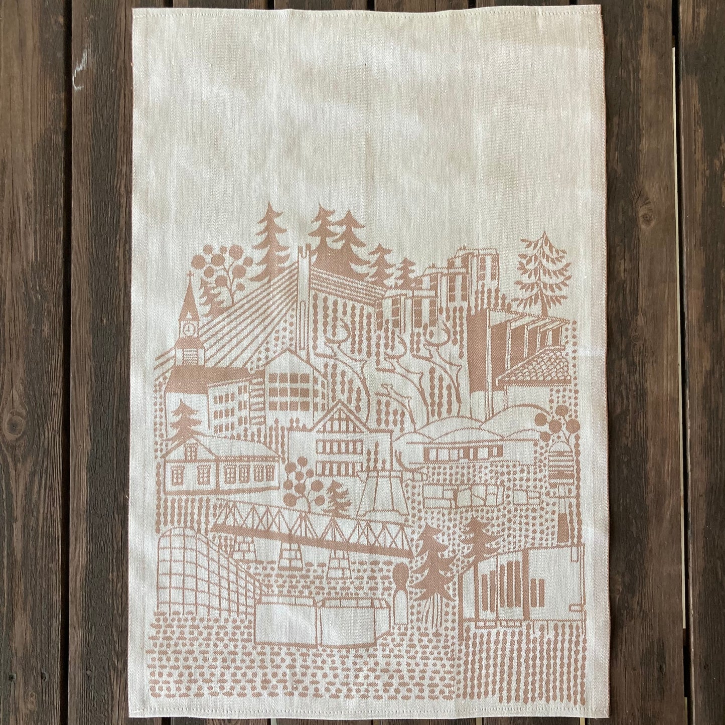 Rovaniemi kudottu keittiöpyyhe