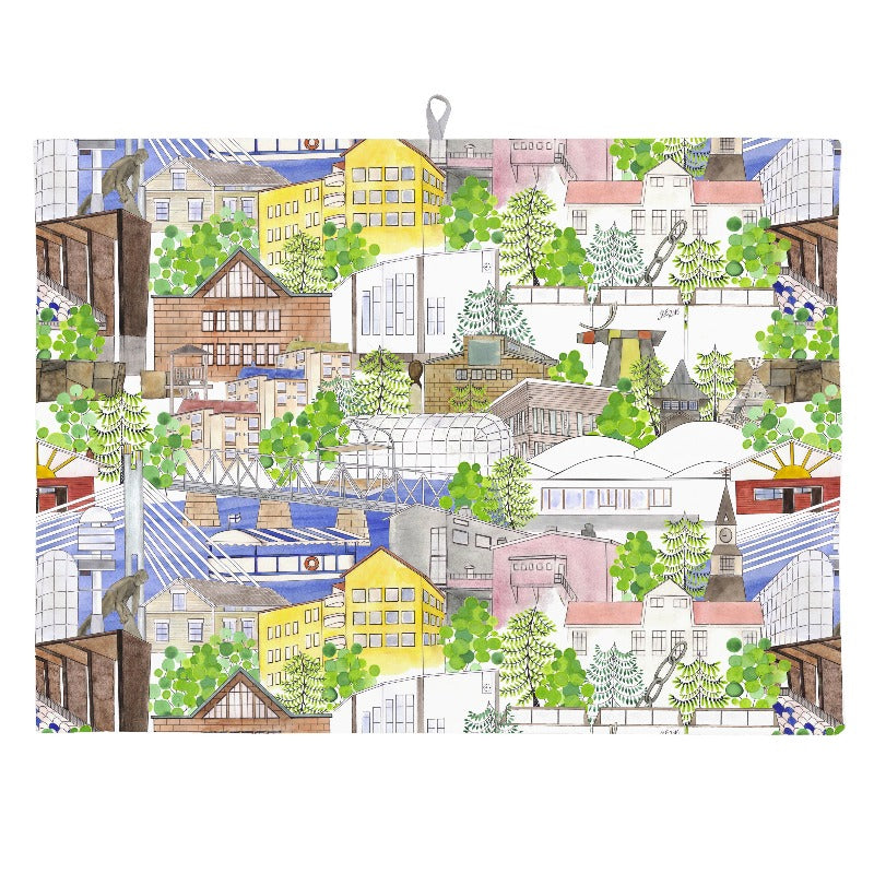 Rovaniemi -keittiöpyyhe vaalea - Taito Lappi - Taito Shop Rovaniemi