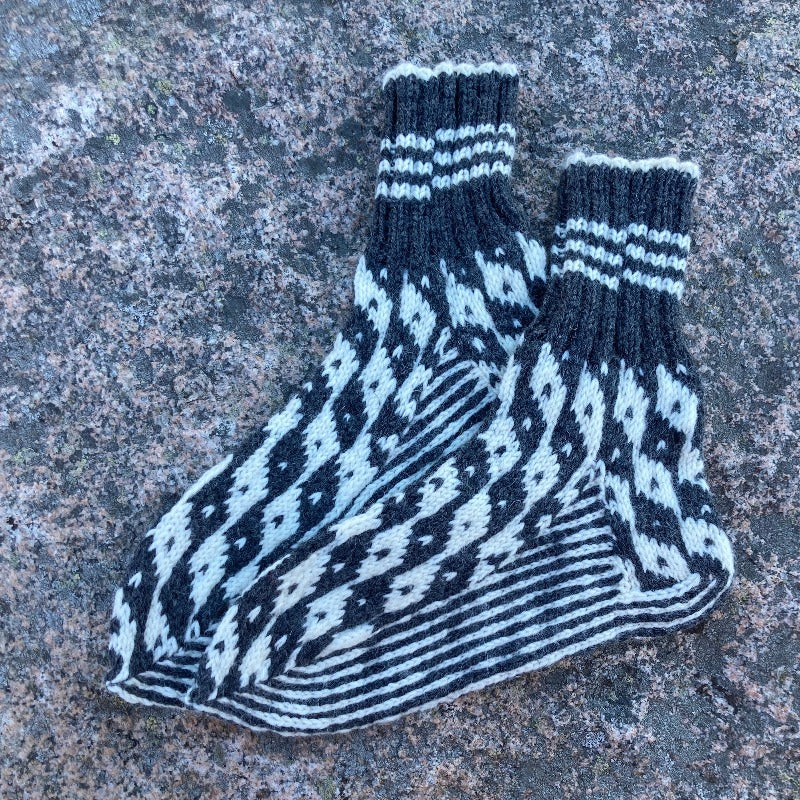 Porosukat Harmaa/Valkoinen - Taito Lappi - Taito Shop Rovaniemi